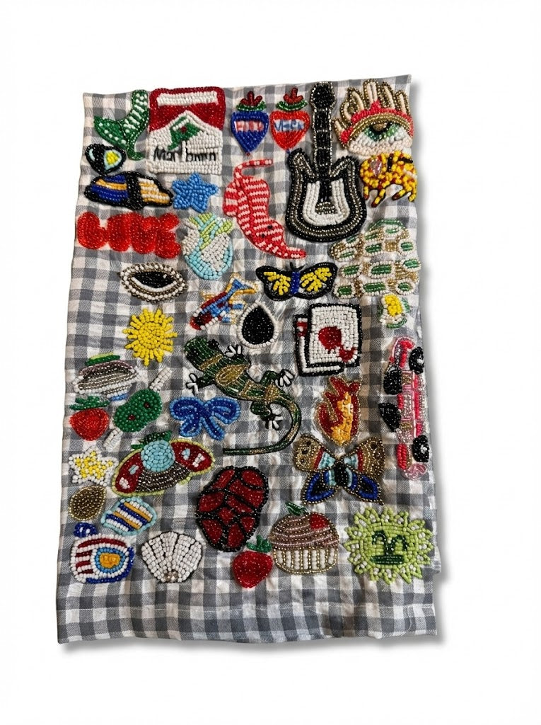 Punk Beaded Tea Towel