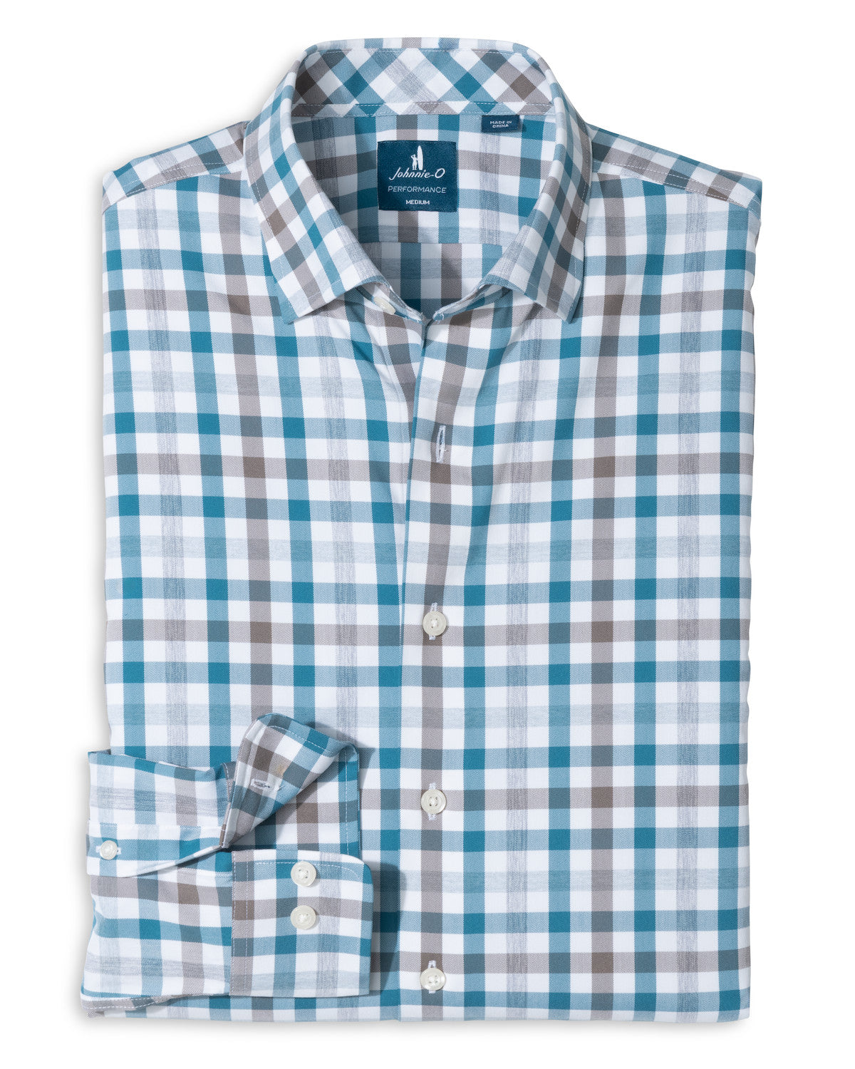 Cay Everyday Performance Exploded Gingham Button-Up Shirt