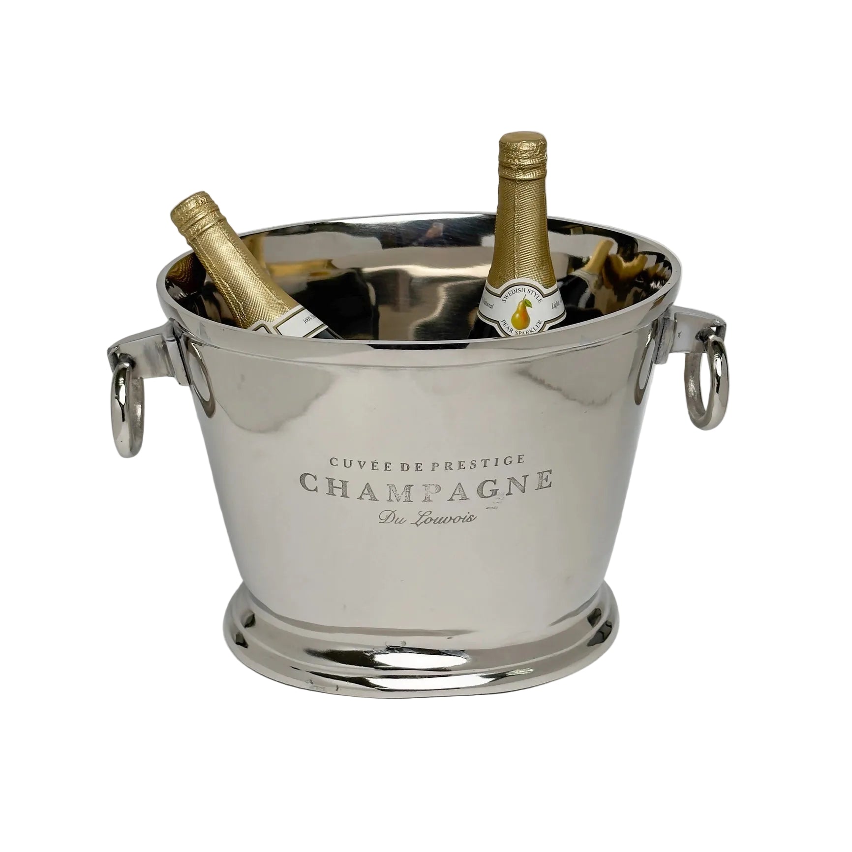 Polished aluminum Champagne bucket w/handles