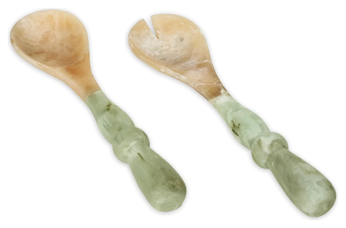 RESIN Giada Salad Servers - Jade Swirl