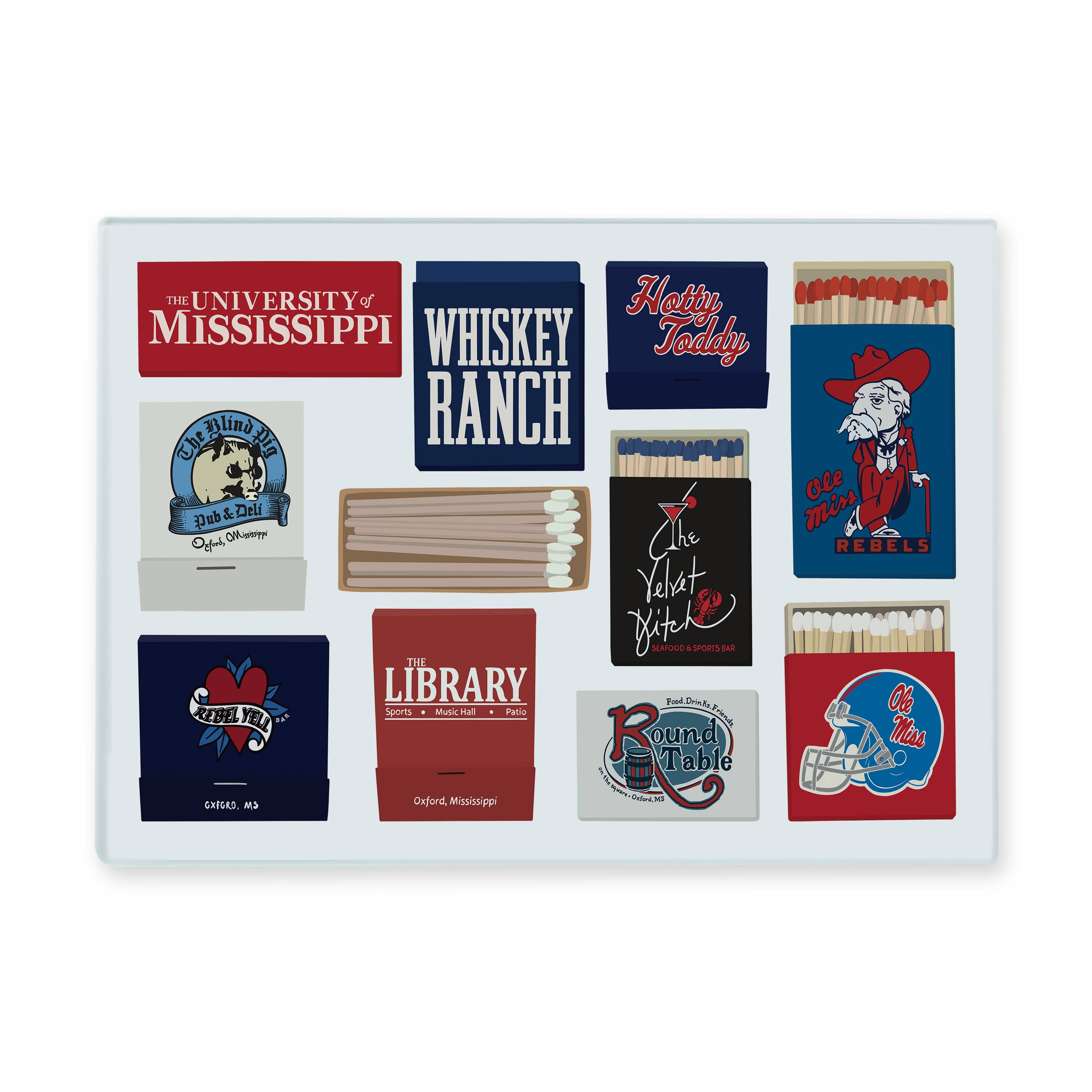 Ole Miss Matches Cutting Board