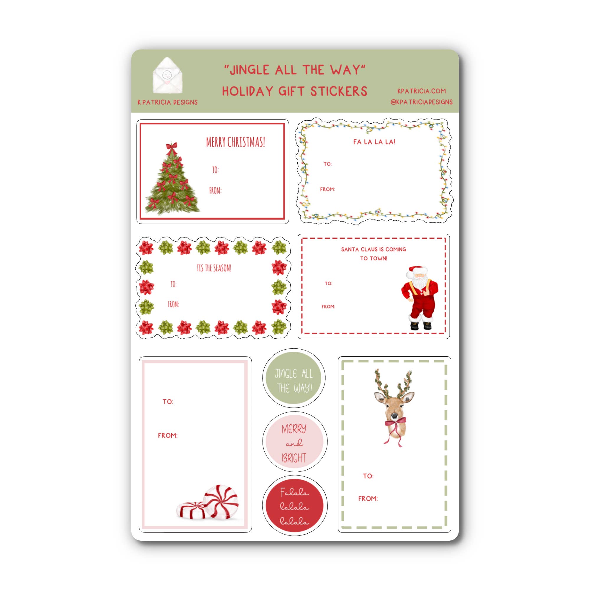 Jingle All The Way Holiday Sticker Sheet