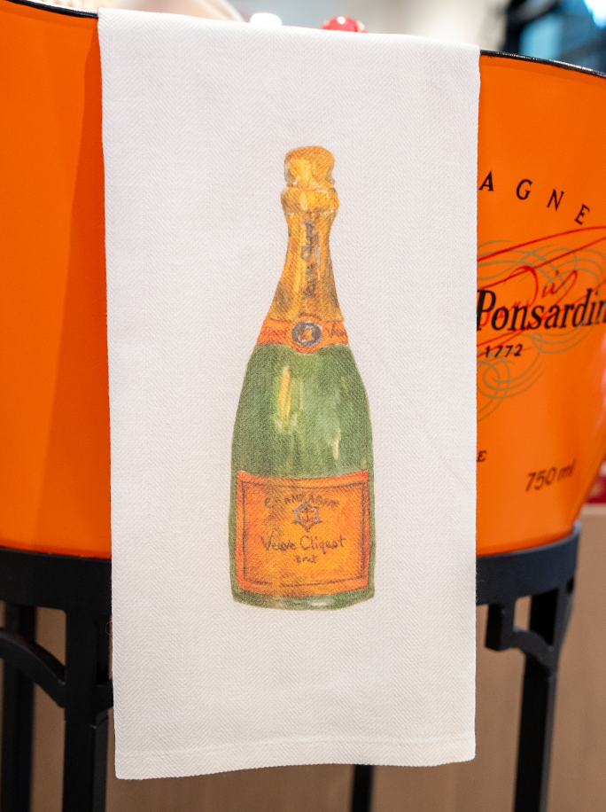Orange Champagne Dish Towel