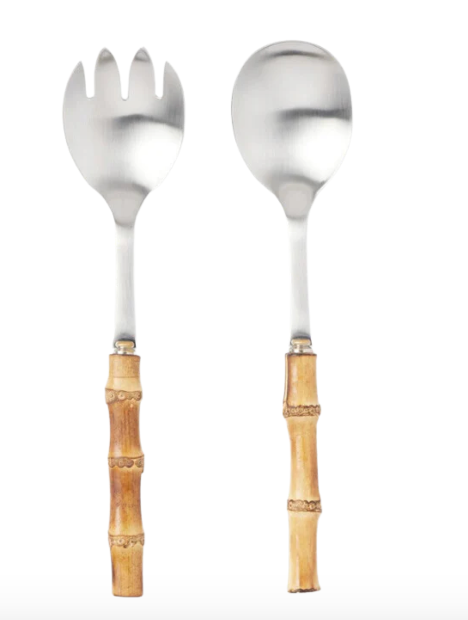 The Colony Bamboo and Nickel Server Set