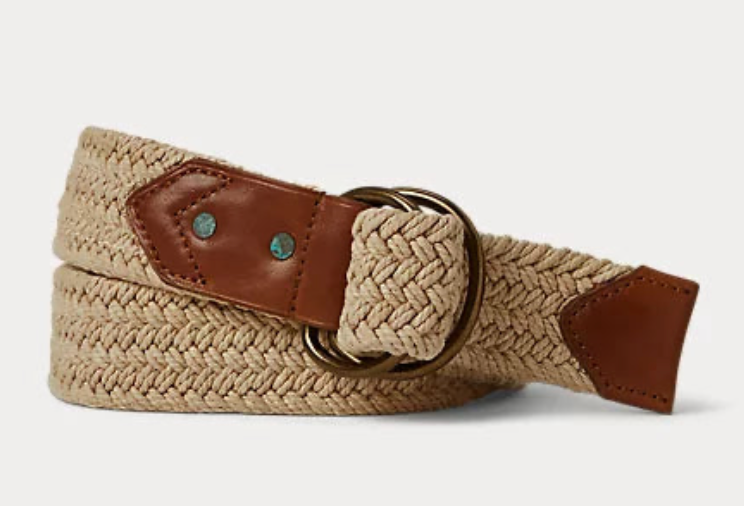 COTTON/LEATHER/METAL REEF BELT