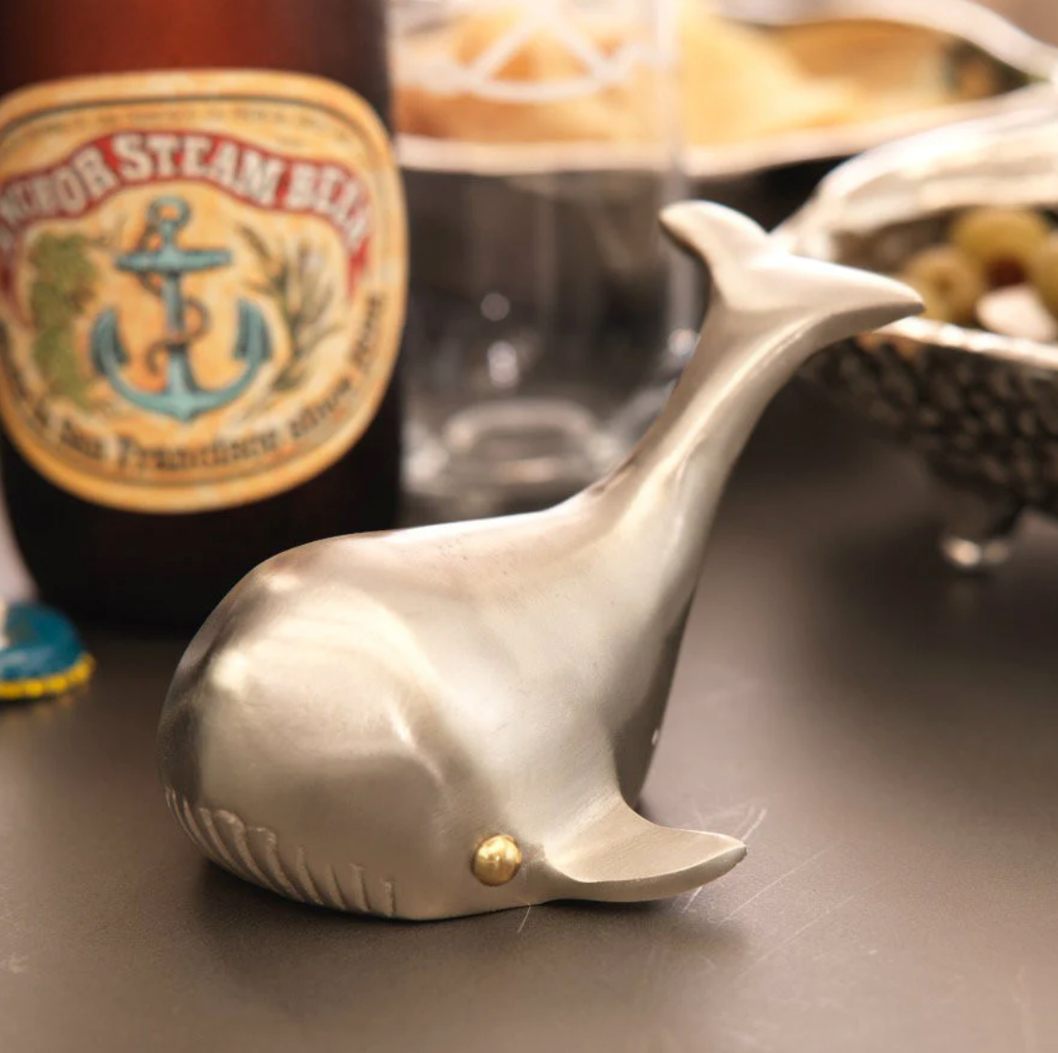 Orca Whale Pewter Bottle Opener