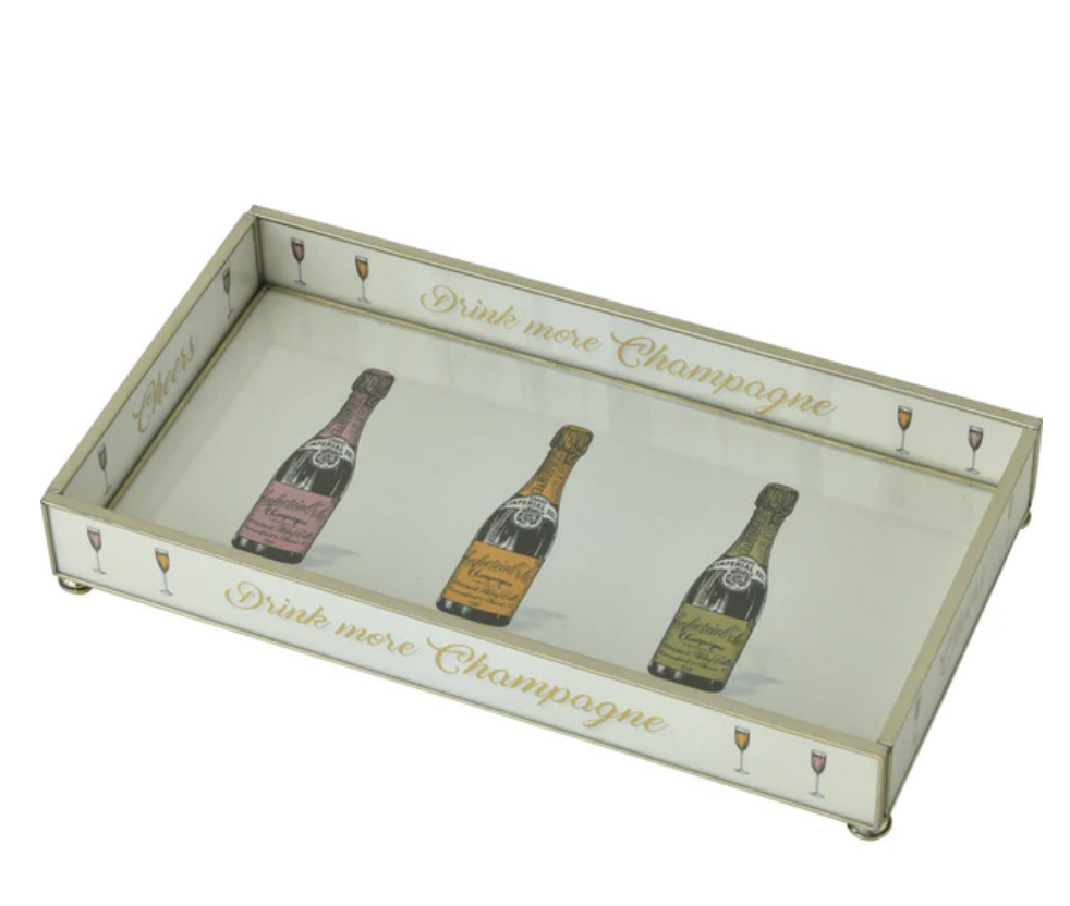 Three Champagne Bottles 6x12 Tray