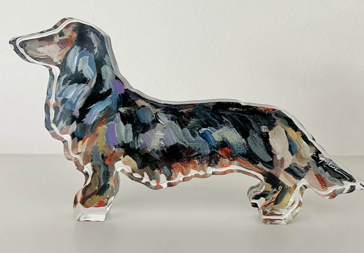 Dachshund Black & Tan Long Haired Acrylic