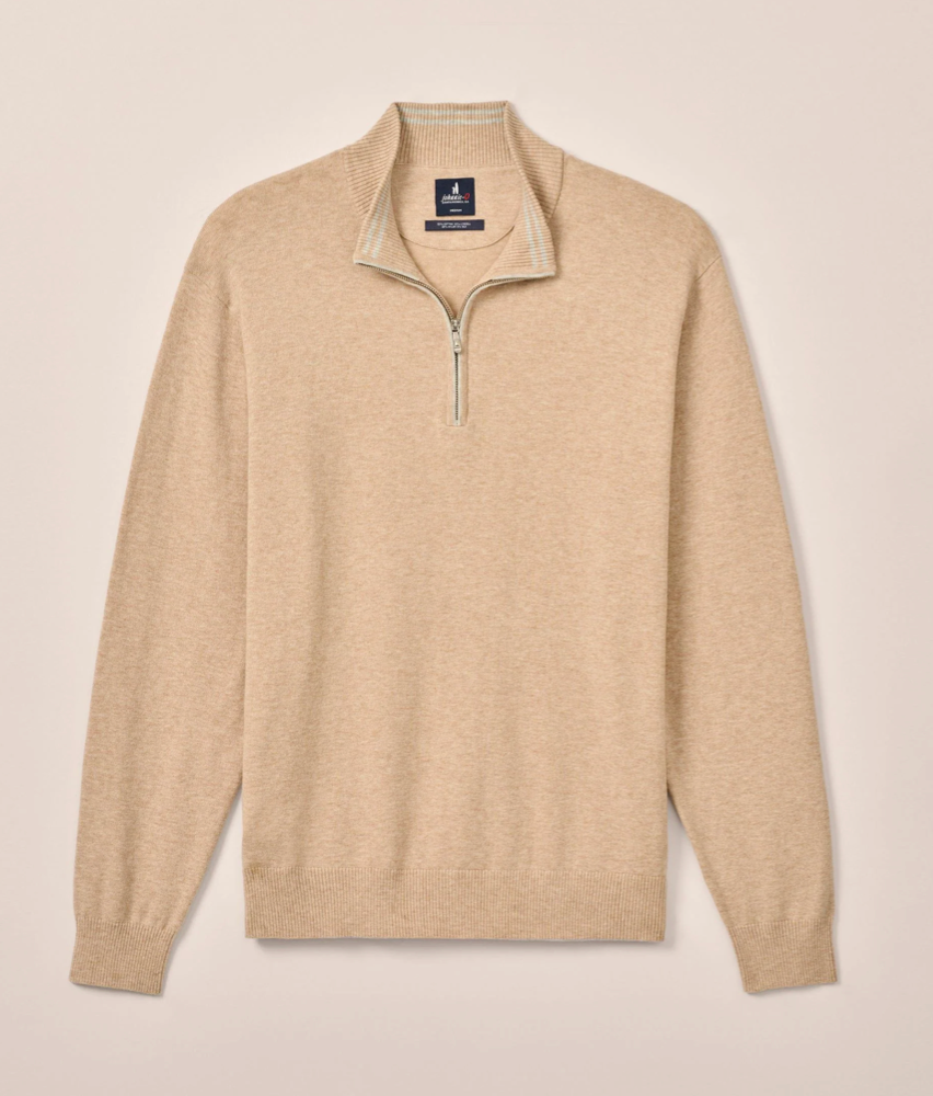 Desmond Plaited Cotton Blend 1/4 Zip Sweater