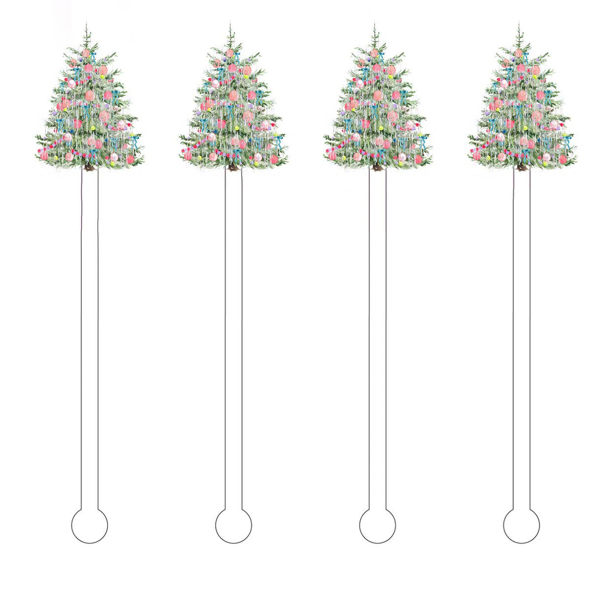 Tinsel Christmas Tree Stir Sticks