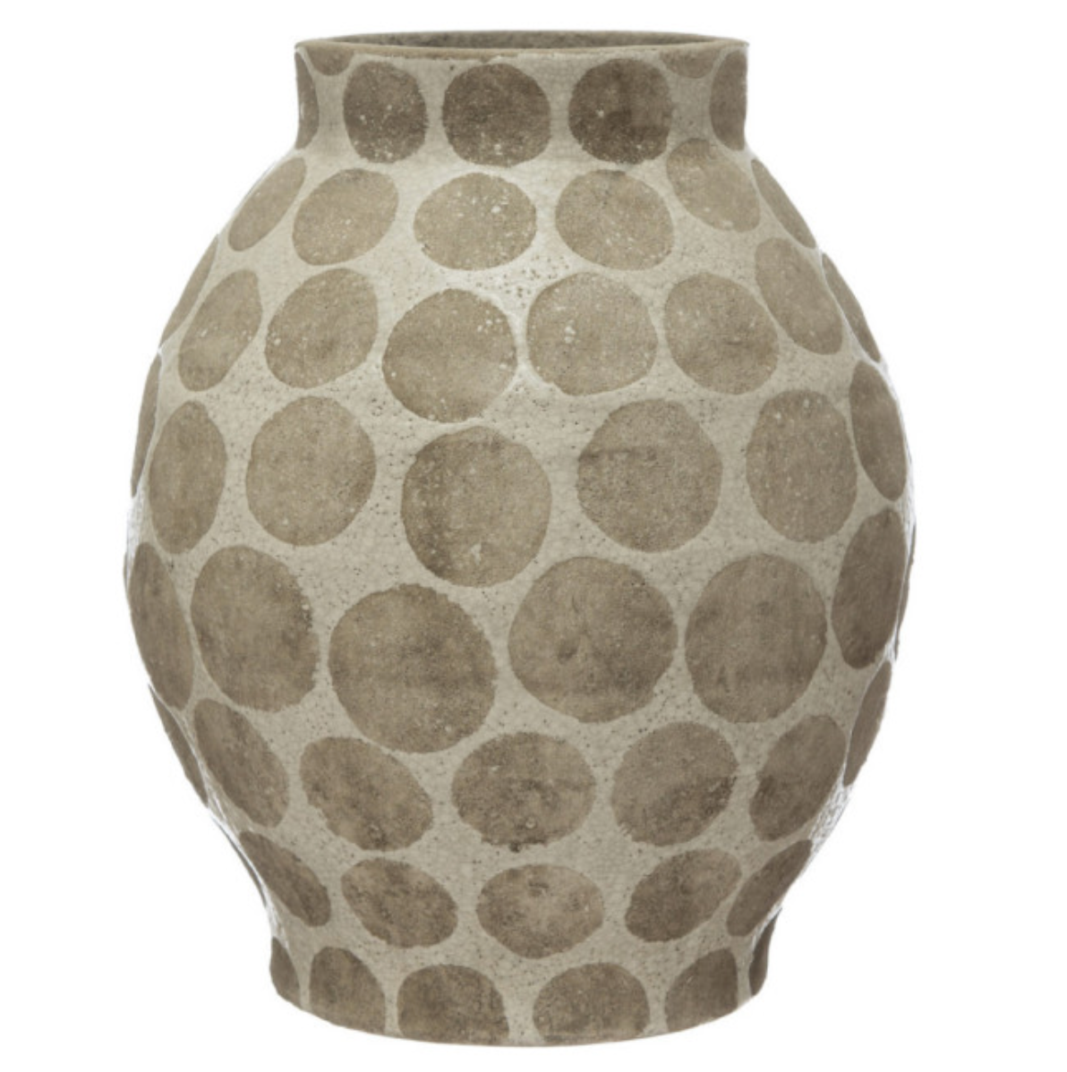 Terra-Cotta Vase with Cream & Cement