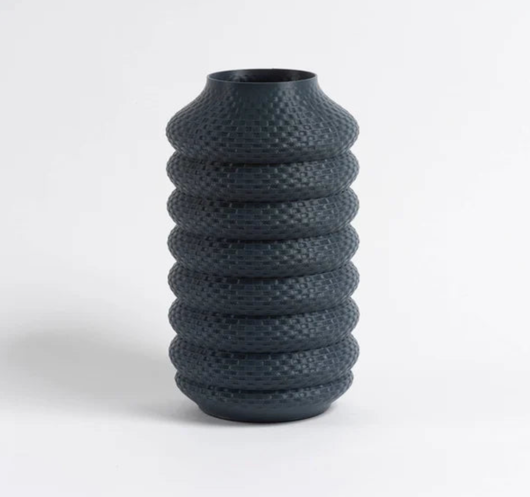 Indigo Rattan Vase