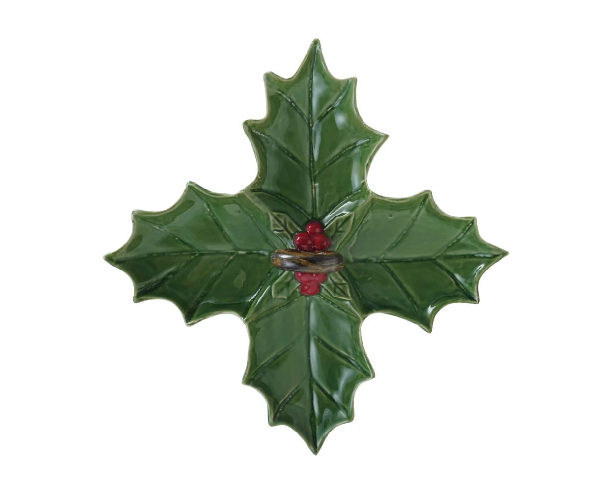 Ceramic Holly Leaf Shaped Dish