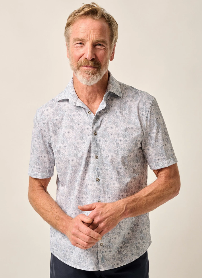 Kayce Short Sleeve Hangin' Out Knit Button Down Shirt
