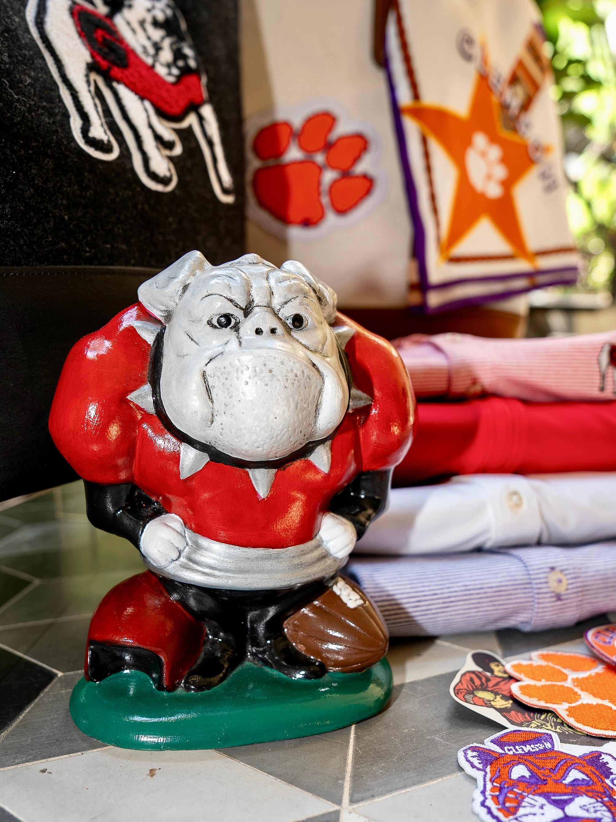 UGA Bulldogs Vintage 1980's Hand Painted Ceramic Figurine