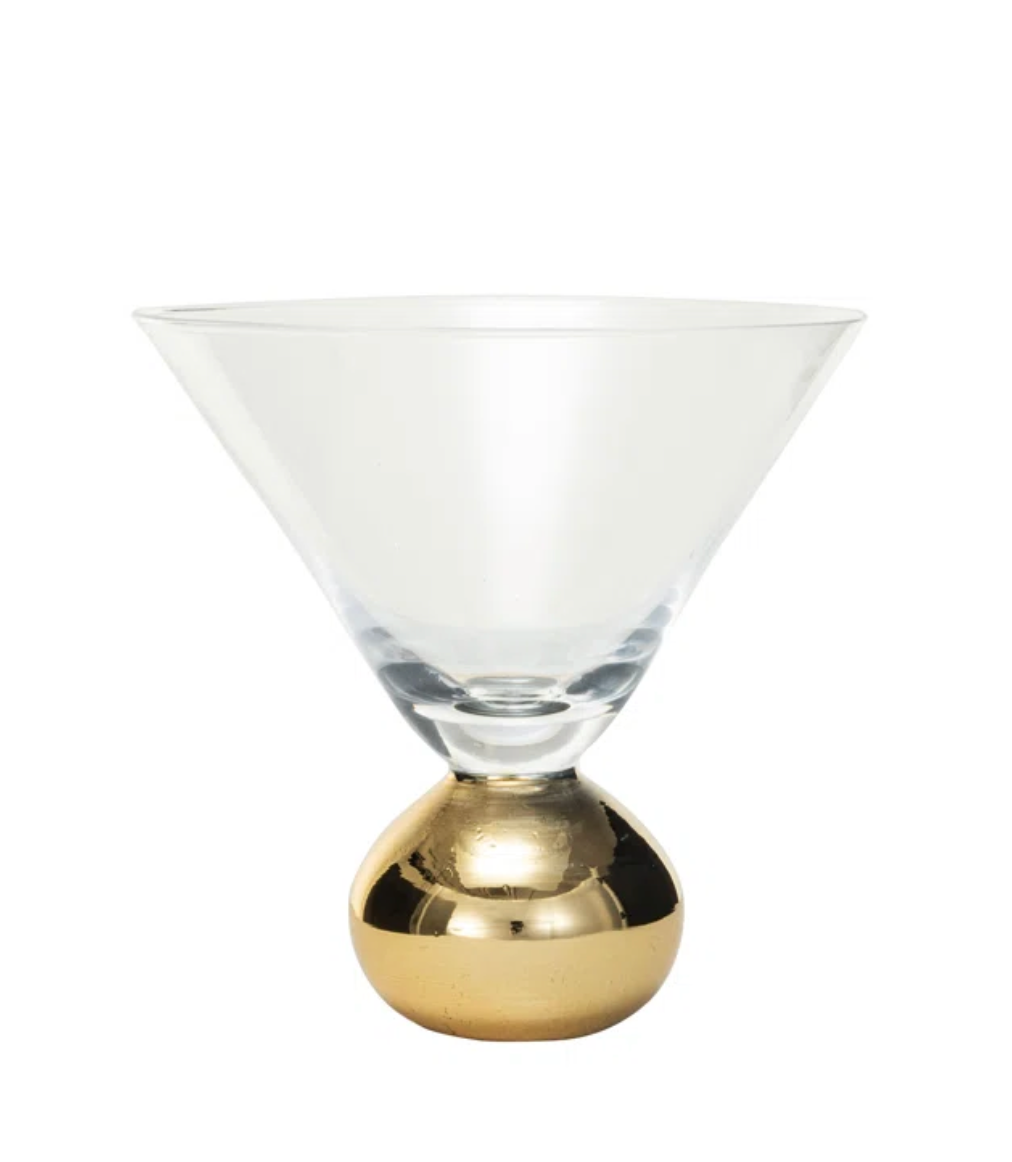 Martini Glass w/ Gold Ball