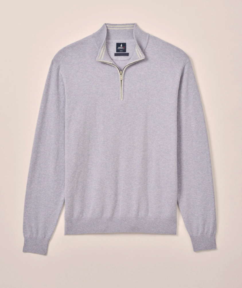 Desmond Plaited Cotton Blend 1/4 Zip Sweater