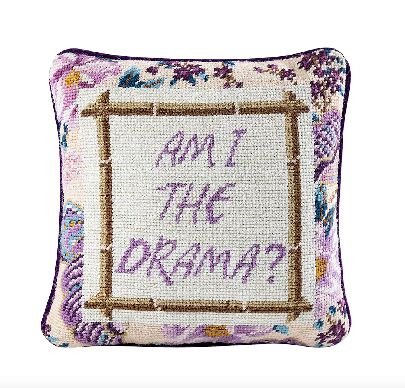 Drama Needlepoint Pillow