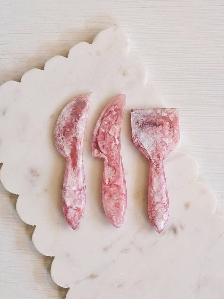 Resin Cheese Knife Set - Bright Pink