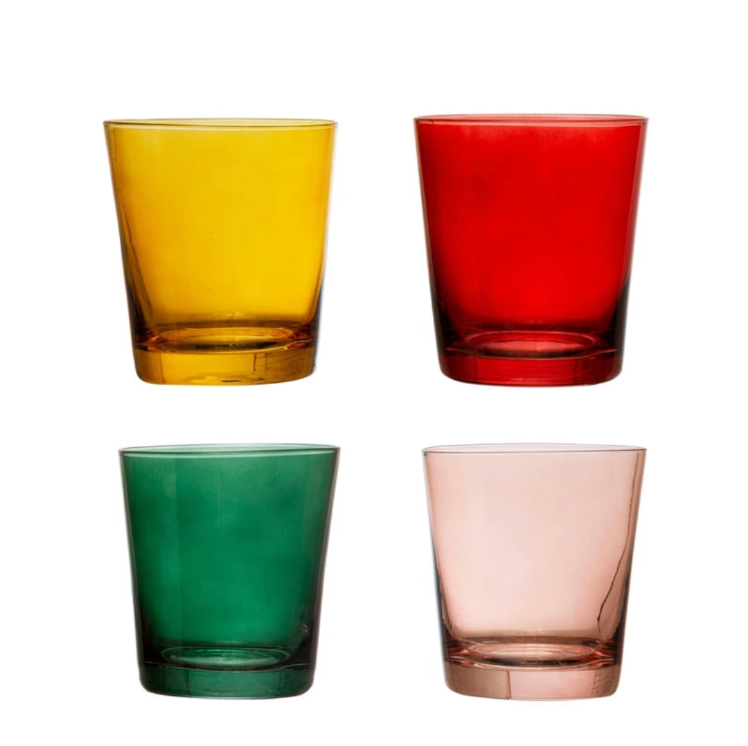 Low Ball Drinking Glass - Yellow