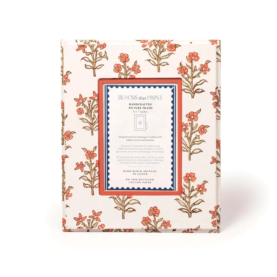 Leela Apricot Block Print Frame - 5x7