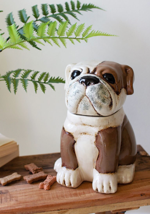 Ceramic Bulldog Canister