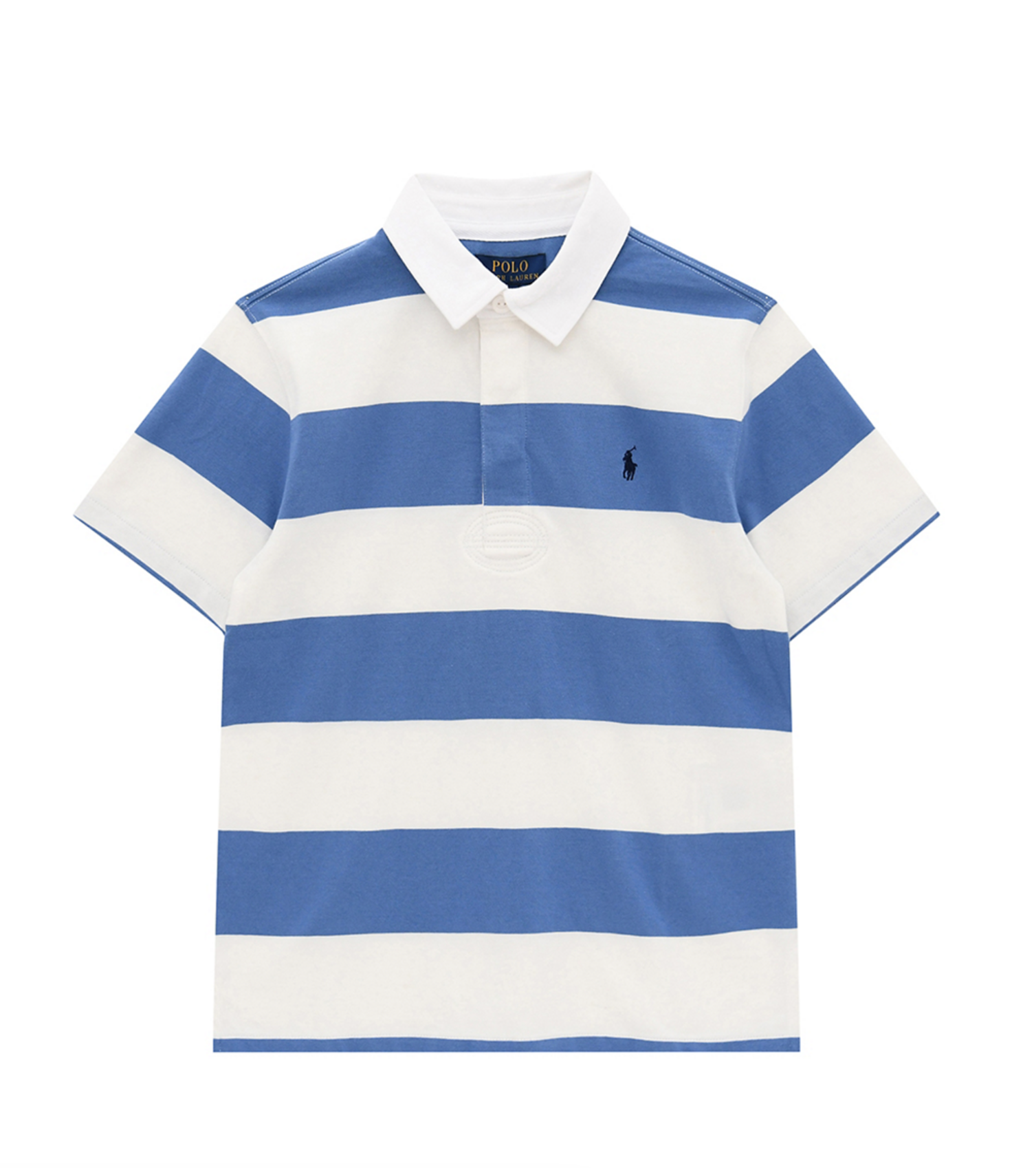 SHORT-SLEEVE COTTON JERSEY RUGBY POLO - STRIPE