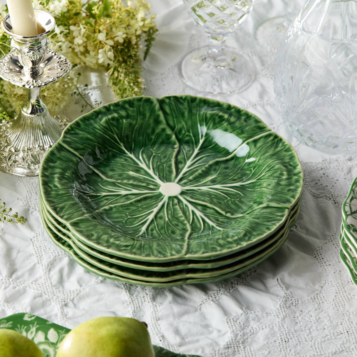 Le Jardin Cabbage 9" Salad Plate - Green