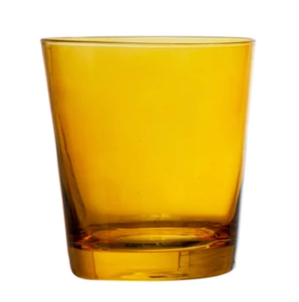 Low Ball Drinking Glass - Yellow