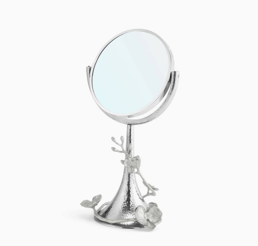 White Orchid Vanity Mirror