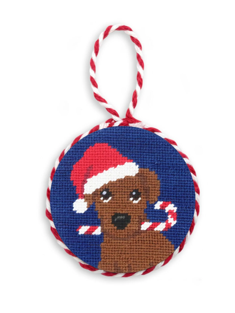 Christmas Chocolate Lab Fairisle Ornament