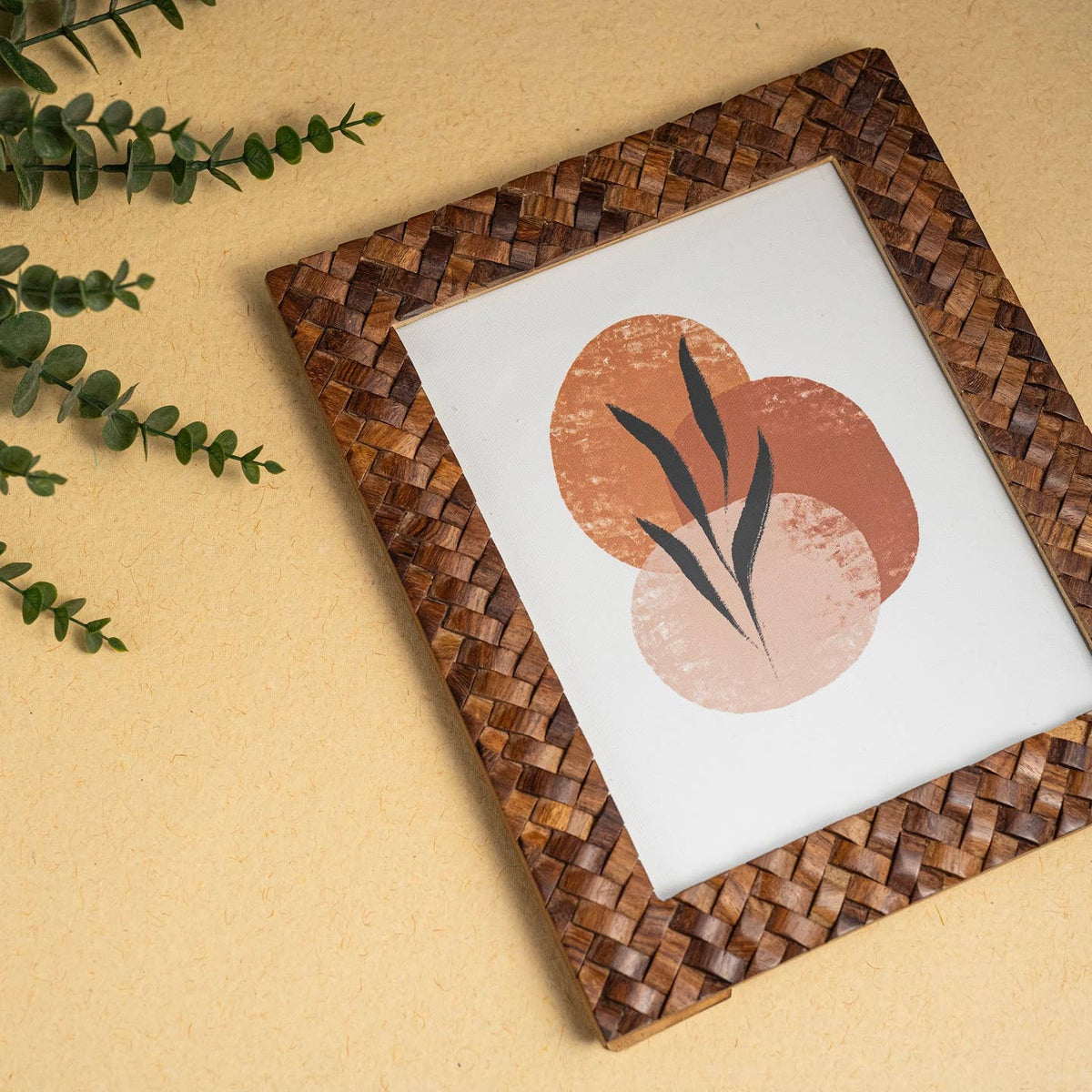 Criss Cross Wood Picture Frame 8x10 - Brown