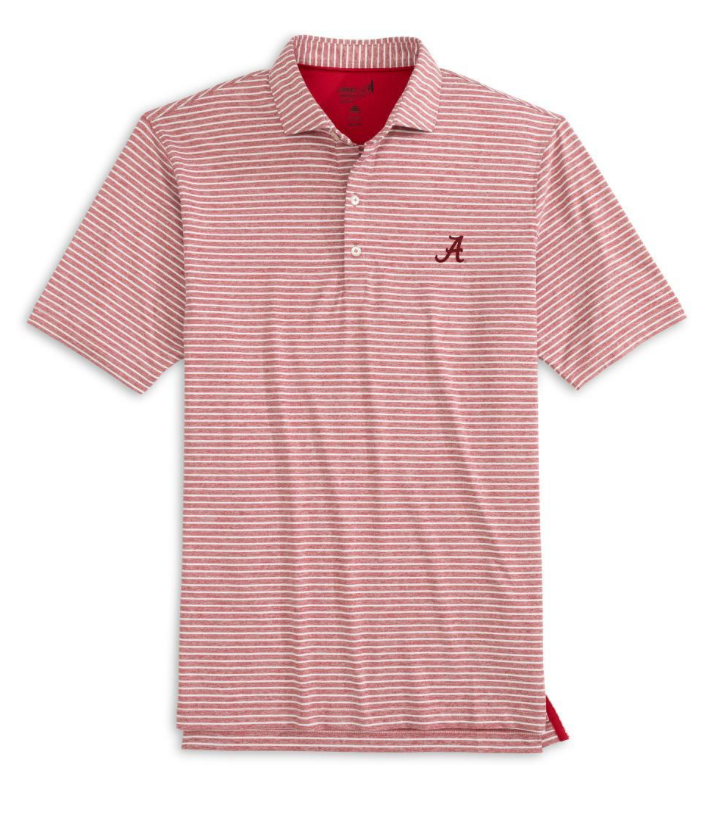 Alabama Clipper Striped Jersey Performance Polo