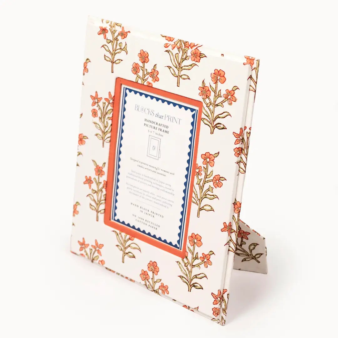 Leela Apricot Block Print Frame - 5x7