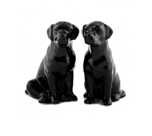 Black Labrador Salt + Pepper Shakers
