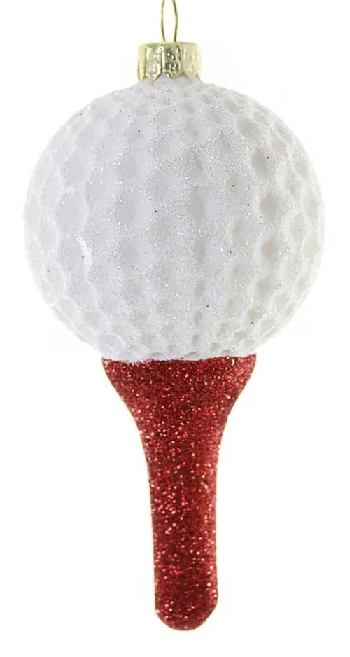 Golf Ball on Tee Ornament