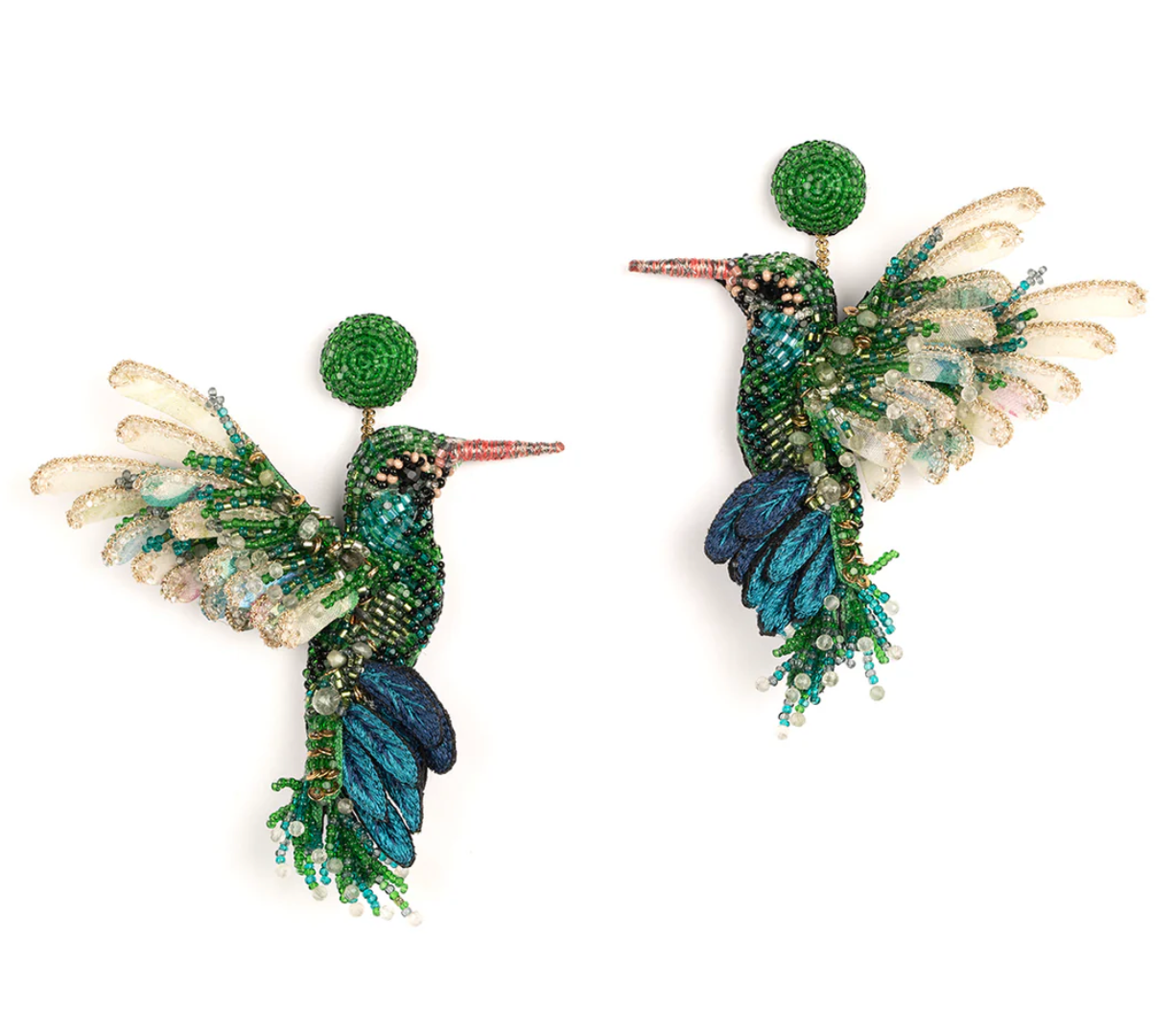 Hummingbird Earrings - Emerald