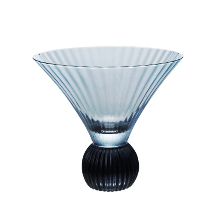 Footed Blue Martini Glass