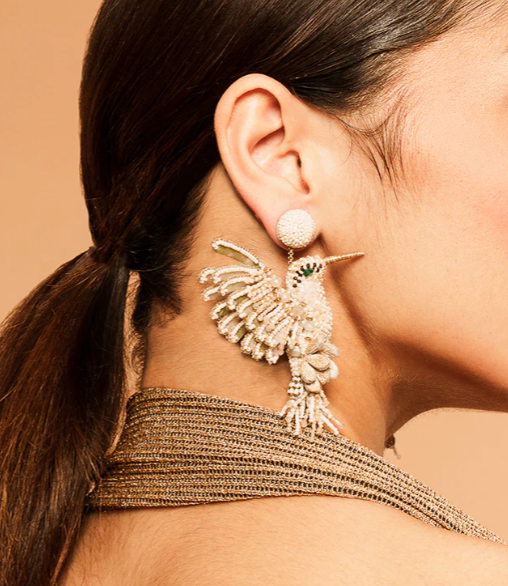 Hummingbird Earrings Ivory