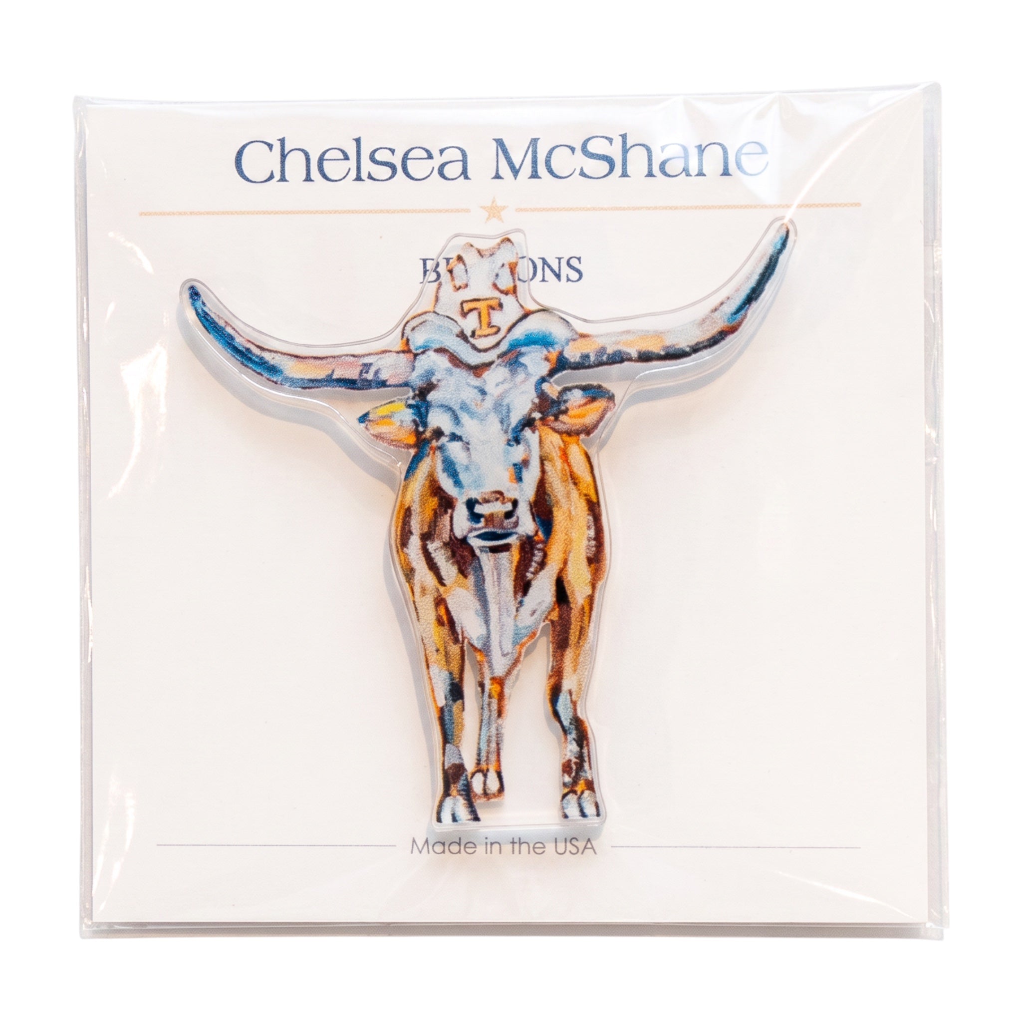 LONGHORN ACRYLIC BUTTON