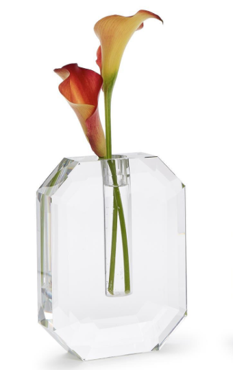 Hex Crystal Vase 8"