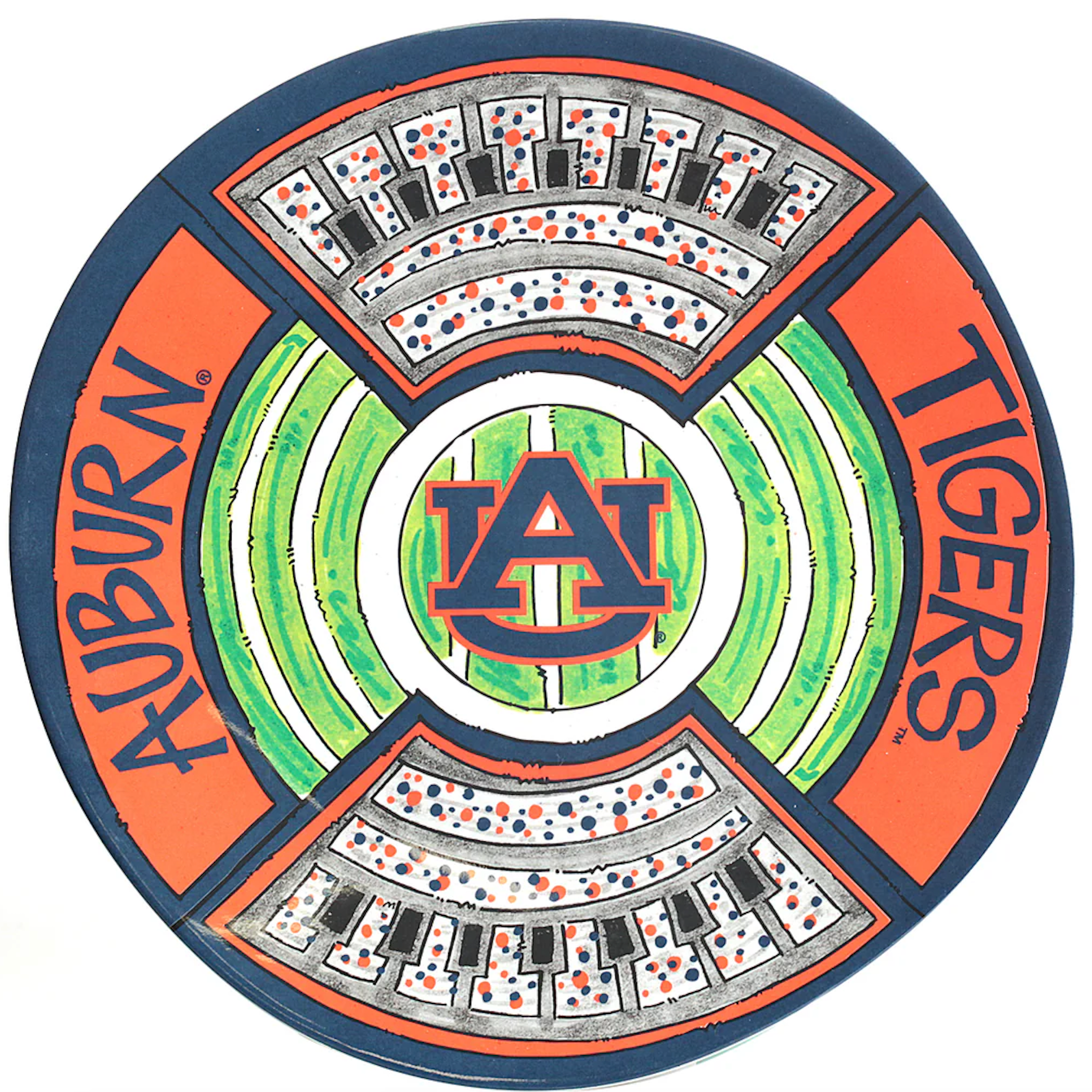 Auburn Round Stadium Platter