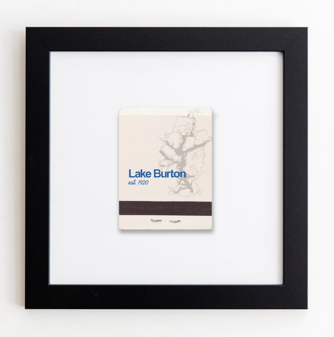 Lake Burton Matchbook Print - Black Frame