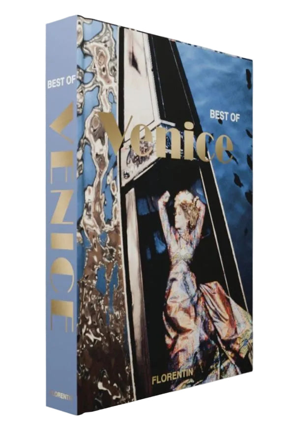Artistic depiction of a book titled 'Best of Venice' with artistic cover design on a white background