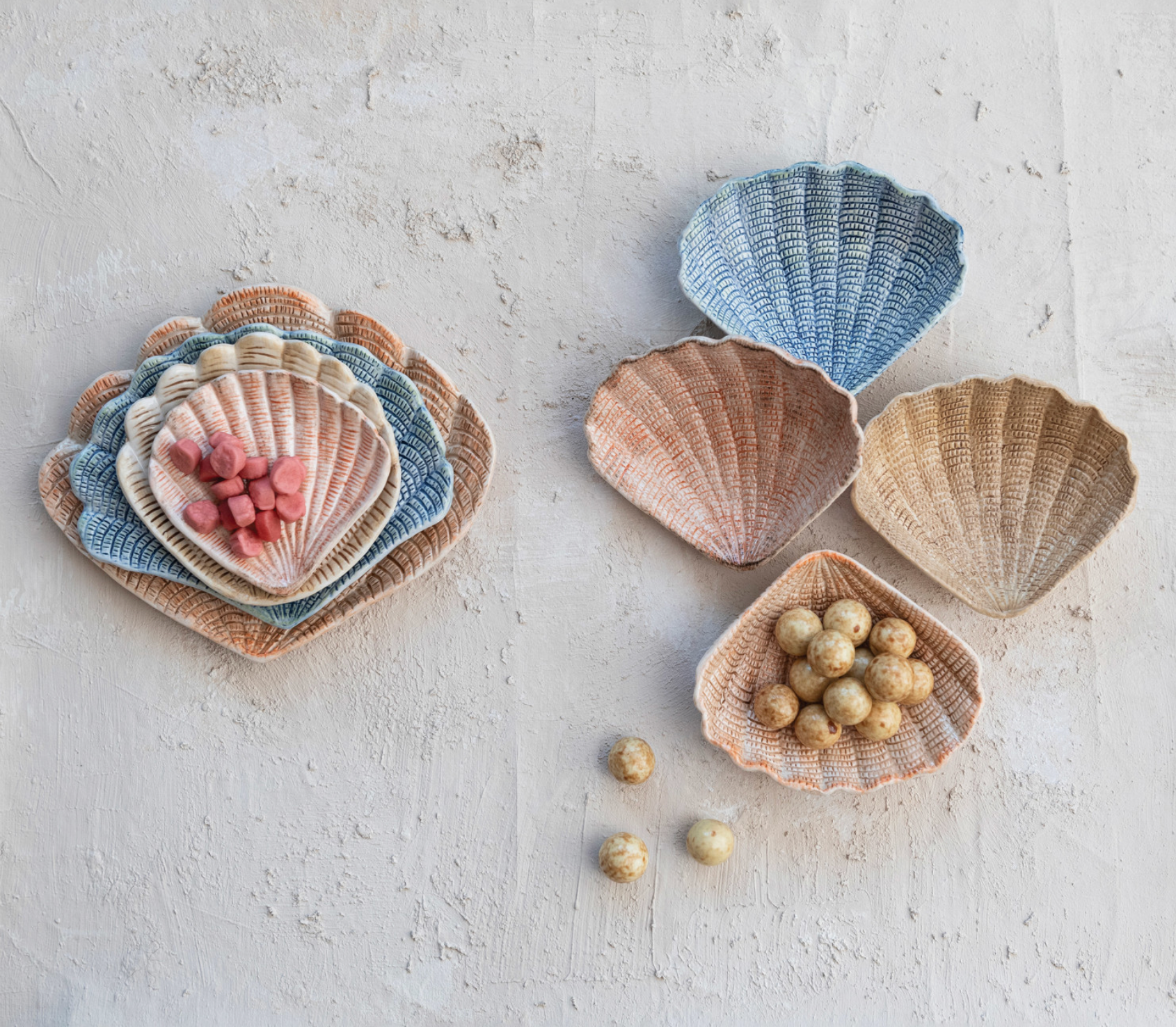 Hand Painted Stone Shell Shaped Dish