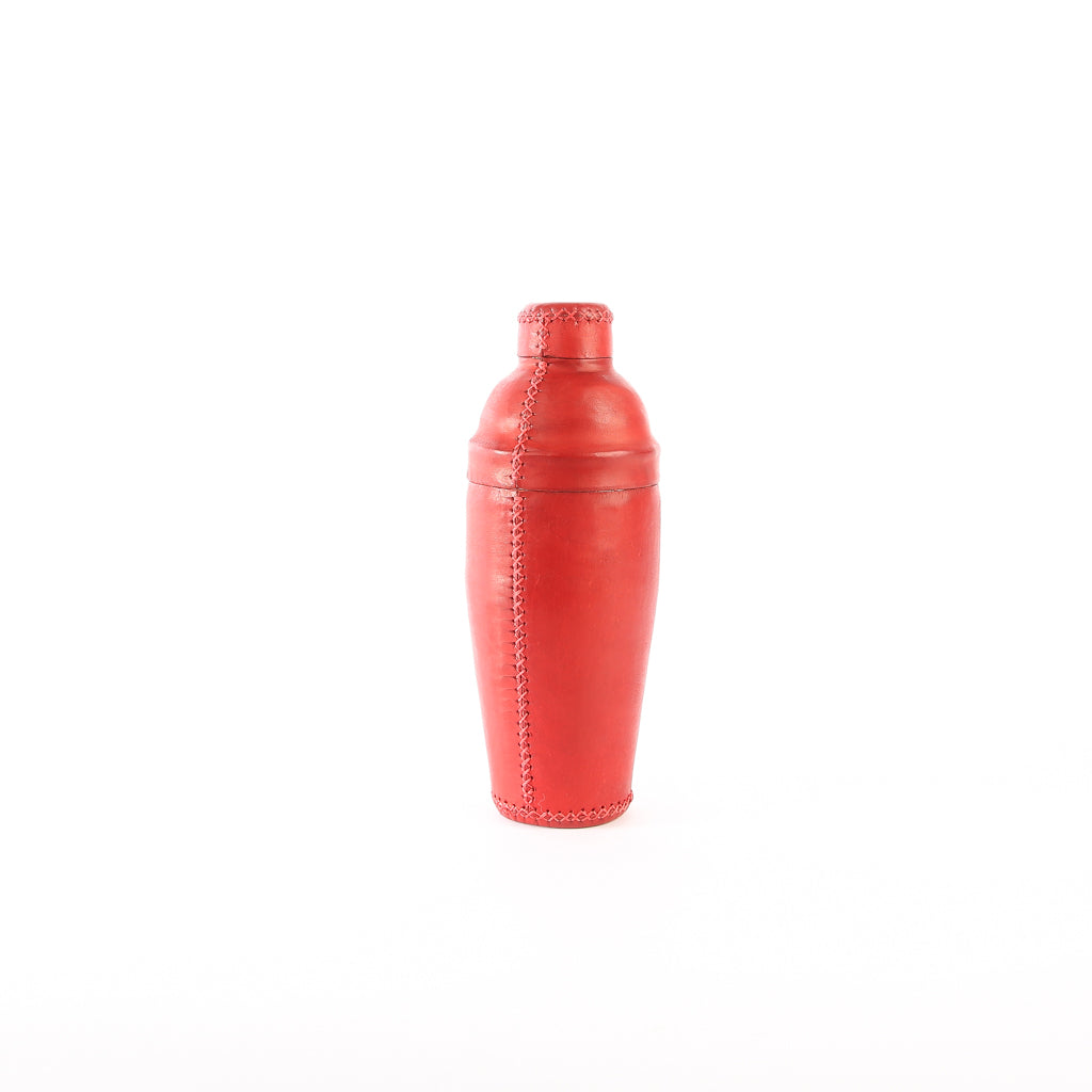 Leather Martini Shaker Set - Red