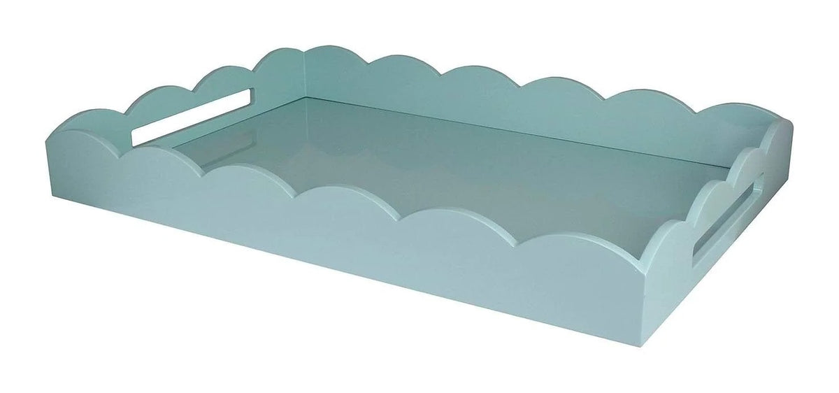 Large Scalloped Lacquer Tray - Eau de Nil