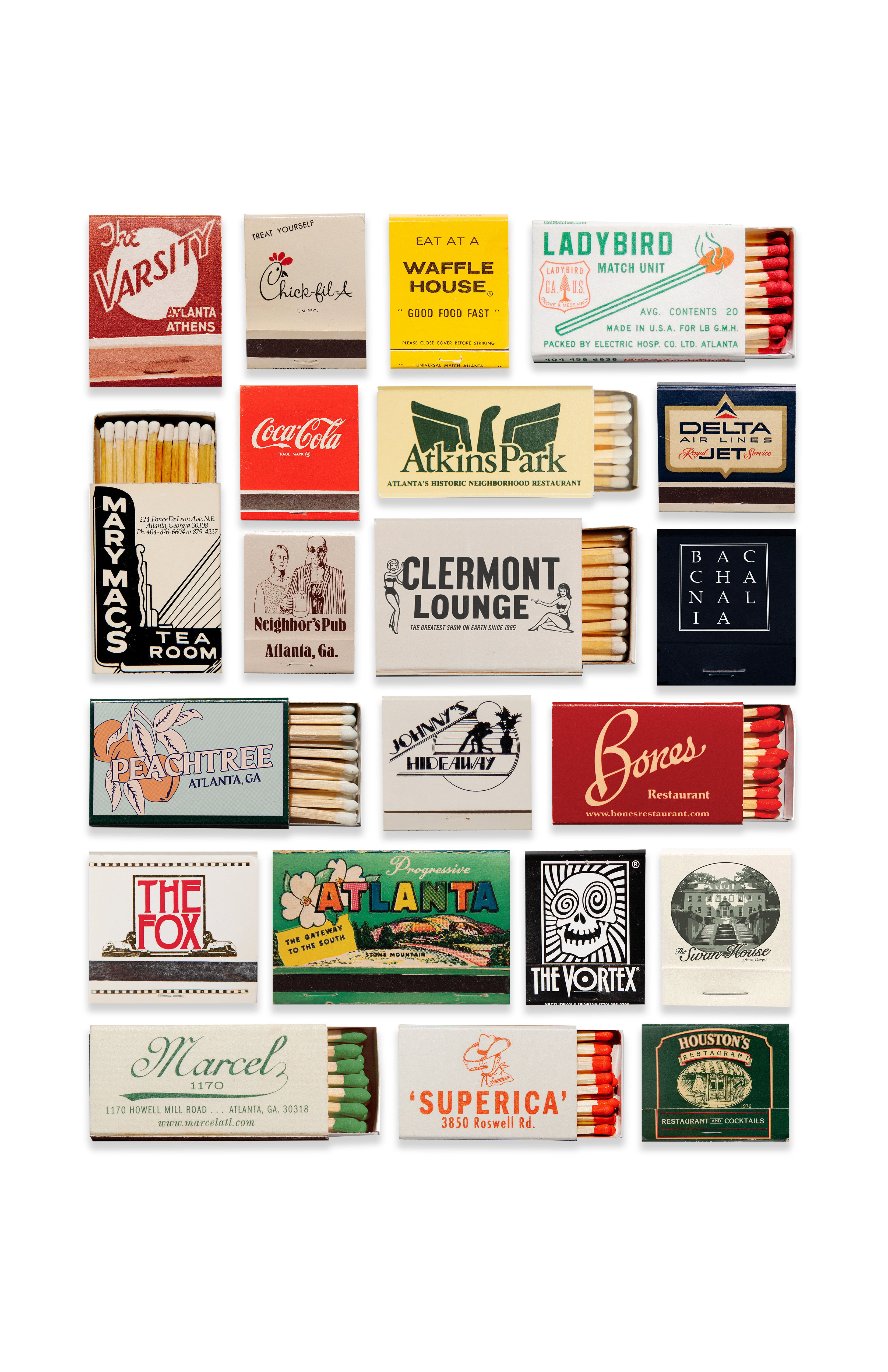 Atlanta Matchbook Collage Poster