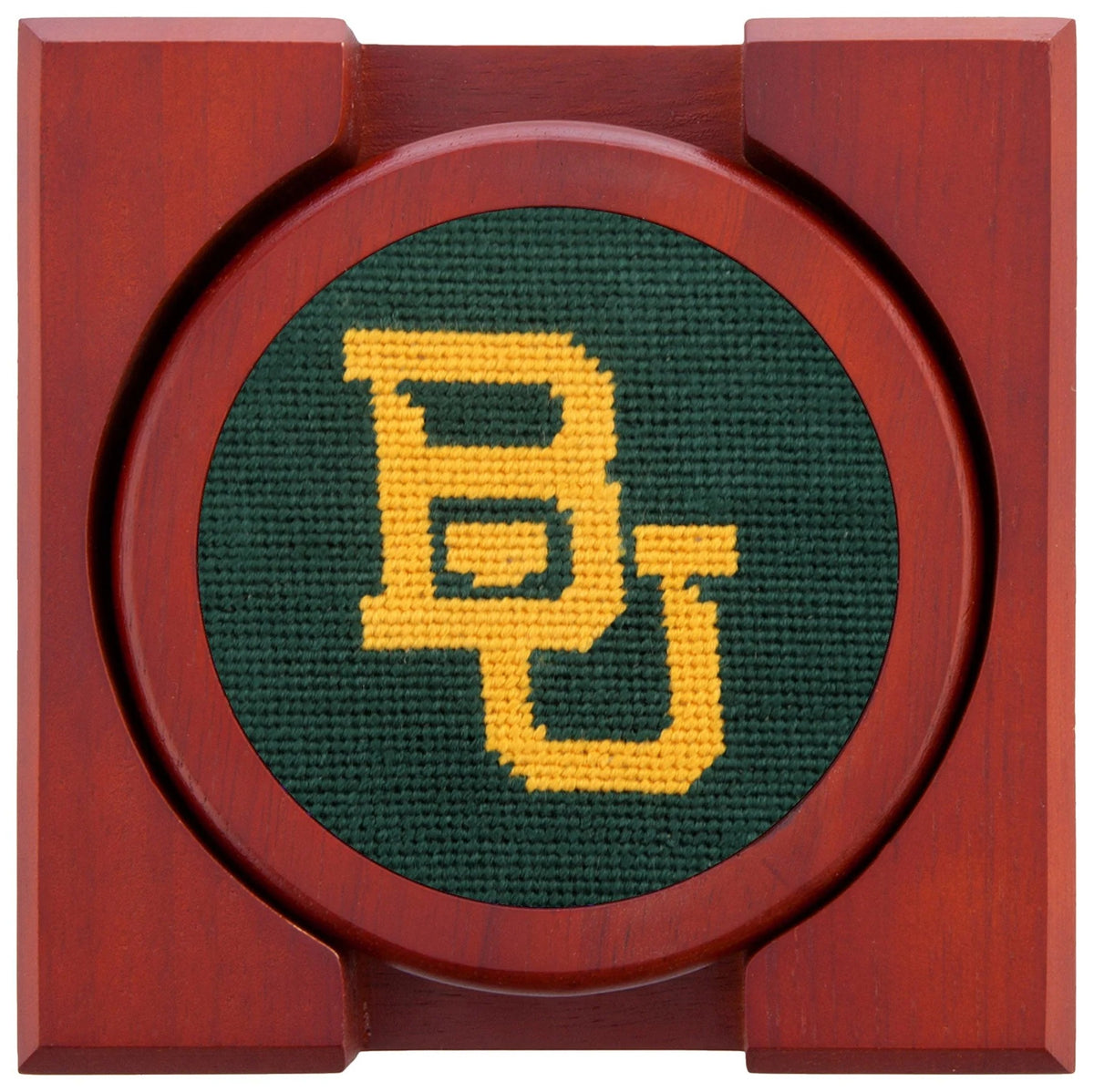 Baylor needlepoint coasters, alternate view