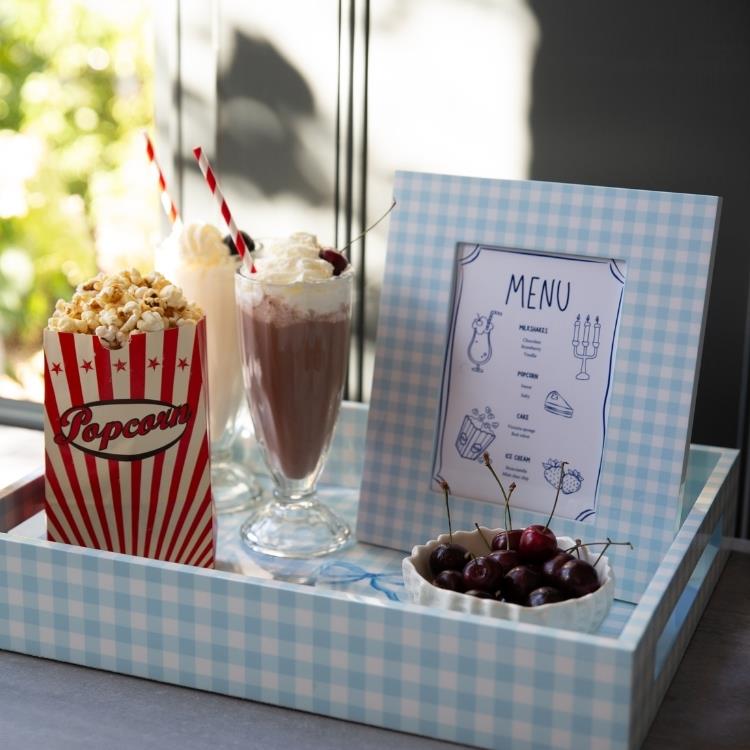 Gingham Lacquer Frame - Blue, 5x7